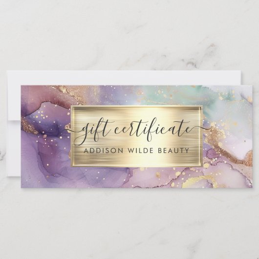 Sering Glitter Nep Goud Folie Cadeaubon (Voorkant)