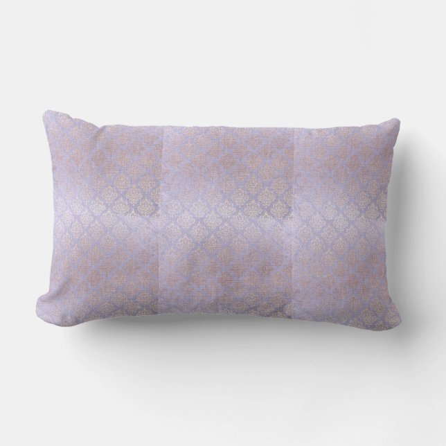 Sering Goud/Roze Goud Damask Kussen (Voorkant)