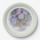 Sering Hydrangea Aquarel Lunchnapkin Papieren Bordje (Voorkant)