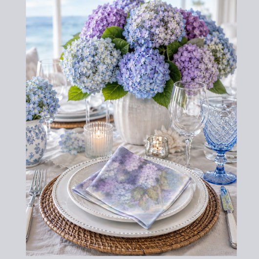 Sering Hydrangea Aquarel Lunchnapkin Servet
