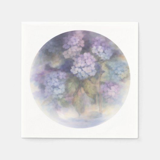 Sering Hydrangea Aquarel Lunchnapkin Servet (Voorkant)