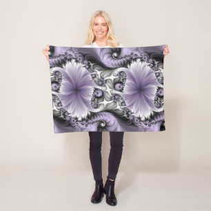 Sering Illusie Abstracte Bloemige Fractale Kunst F Fleece Deken