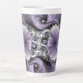 Sering Illusie Abstracte Bloemige Fractale Kunst F Latte Mok (Voorkant)