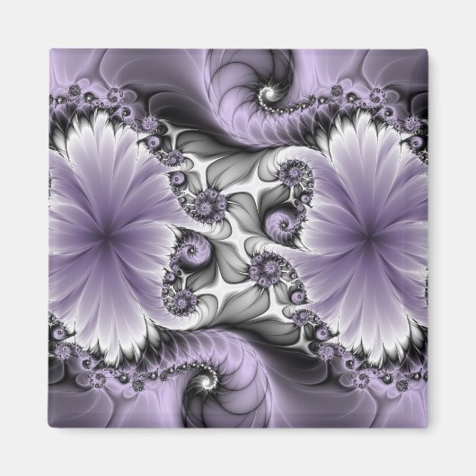 Sering Illusie Abstracte Bloemige Fractale Kunst F Magneet (Voorkant)