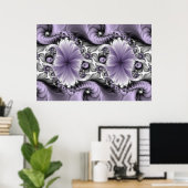 Sering Illusie Abstracte Bloemige Fractale Kunst F Poster (Thuiskantoor)