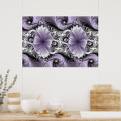 Sering Illusie Abstracte Bloemige Fractale Kunst F Poster (Keuken)