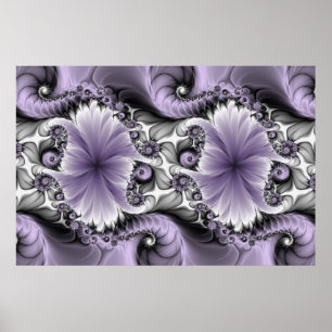Sering Illusie Abstracte Bloemige Fractale Kunst F Poster