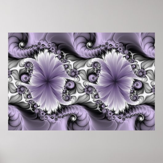 Sering Illusie Abstracte Bloemige Fractale Kunst F Poster (Voorkant)