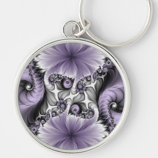 Sering Illusie Abstracte Bloemrijke Fractale Kunst Sleutelhanger (Voorkant)