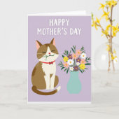Sering Kat Moederdagkaart Kaart (Gele Bloem)