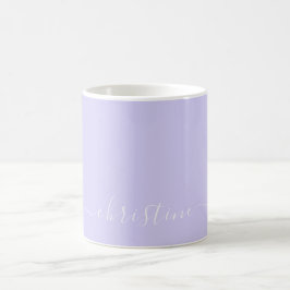 Sering Lila & Wit Minimalistische Naam Custom 015 Koffiemok