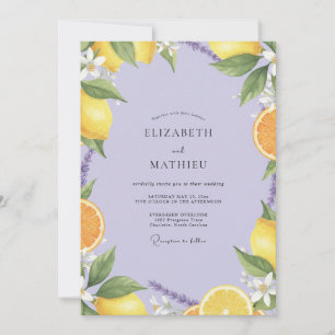 Sering Limoen Citrus Stof Eucalyptus Bruiloft Kaart