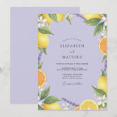 Sering Limoen Citrus Stof Eucalyptus Bruiloft Kaart (Voorkant / Achterkant)