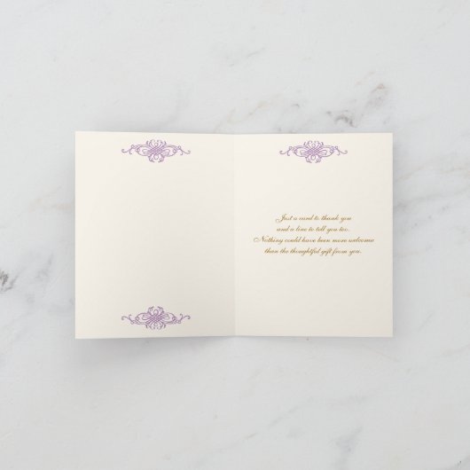 Sering, NEP Goud Glitters, Damast Bedankkaartje Bedankkaart (Binnen)