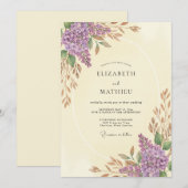 Sering Paars Lentewedding Kaart (Voorkant / Achterkant)