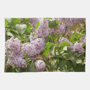 Sering prachtige paarse lente bloemen theedoek