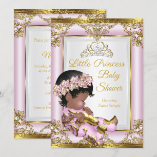 Sering Roze Goud Prinses Baby Shower Etnisch Kaart