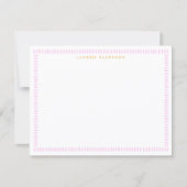 Sering Roze Handgeschilderde Gestreepte Frame Noti Kaart (Voorkant)