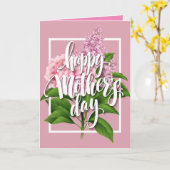 Sering Roze Moederdag Kaart (Gele Bloem)