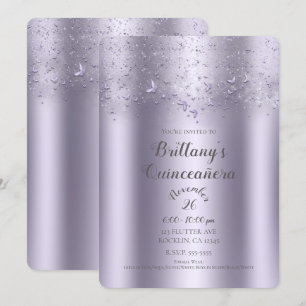 Sering Schitter Vlinder Quinceañera Kaart