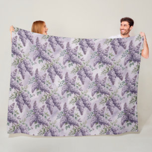 Sering Seringbloesem Saliegroen Stof Lavendel Fleece Deken