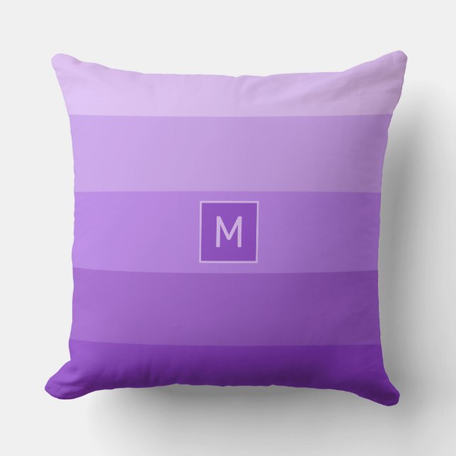 Sering strepen aangepast monogram kussen (Voorkant)