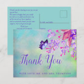 Sering Verget-mij-nietje bloemen Dank Je Briefkaart (Voorkant / Achterkant)