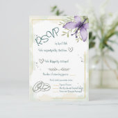 Sering Vlinder Aquarel RSVP Kaartje (Staand voorkant)