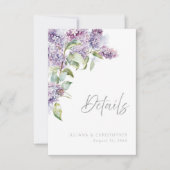 Sering Waterverf Bloem Bruiloft Details Kaart (Voorkant)
