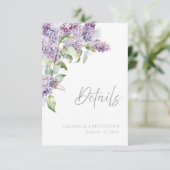 Sering Waterverf Bloem Bruiloft Details Kaart (Staand voorkant)