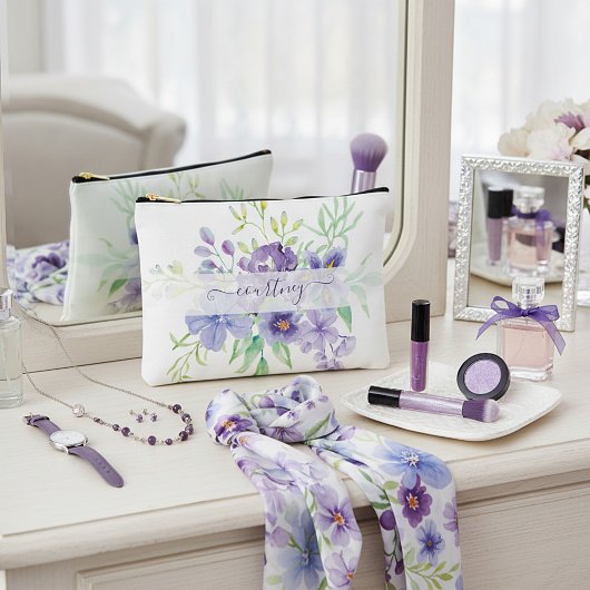 Sering waterverf bloememmotief gepersonaliseerd etui