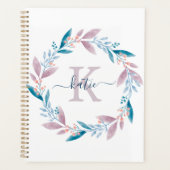Sering Waterverf Bloemenkrans Monogram Planner (Voorkant)