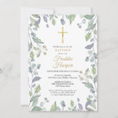 Sering Wilde Bloemen Aquarel Doop Kaart (Voorkant)