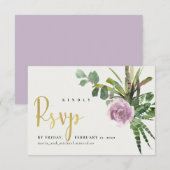 SERINGA BLOEMENWOESTIJN CACTUS LOOF WATERVERF RSVP KAARTJE (Voorkant / Achterkant)