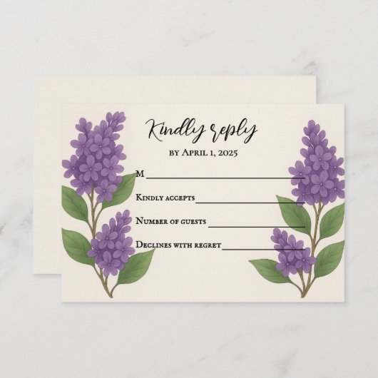 Seringat RSVP Kaart (Voorkant / Achterkant)