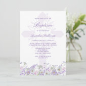 Seringbloemen Heilige Kruis Doop Uitnodiging (Staand voorkant)
