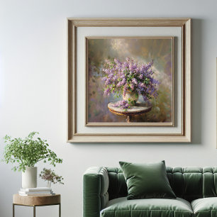 Seringbloemen in vaas foto afdruk