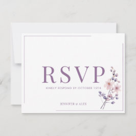 Seringbloemen Modern Elegante RSVP Kaartje