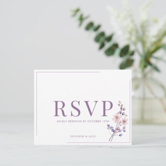 Seringbloemen Modern Elegeant RSVP (Staand voorkant)