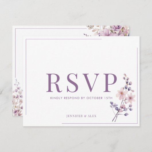 Seringbloemen Modern Elegeant RSVP (Voorkant / Achterkant)