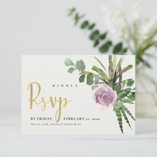 SERINGEN BLOEMENWOESTIJN CACTUS LOOF WATERVERF RSV RSVP KAARTJE (Staand voorkant)