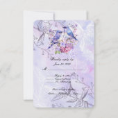 Seringen en Blauwe Vogels RSVP Kaartje (Voorkant)