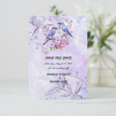 Seringen en Blauwe Vogels Save The Date (Staand voorkant)