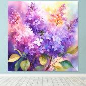 Seringen in waterverf canvas afdruk (Insitu (Houten vloer))
