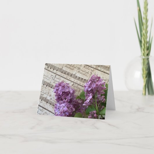 Seringen op oude bladmuziek kaart (Voorkant)