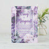 Seringpaars Hydrangea Botanische Lente Bruiloft Kaart (Staand voorkant)