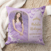 Seringpaarse Quinceañera-werpkussen Kussen (Deken)