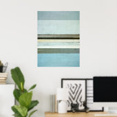 'Serious' Blue and Grey Abstract Art Poster Print (Thuiskantoor)
