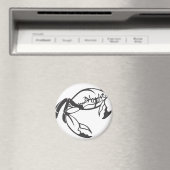 Serious Blue Crab in zwart-wit Magneet (Insitu (Vaatwasser))