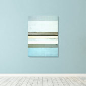 'Serious' Blue en Grey Abstract Art Canvas afdrukk (Insitu (Houten vloer))